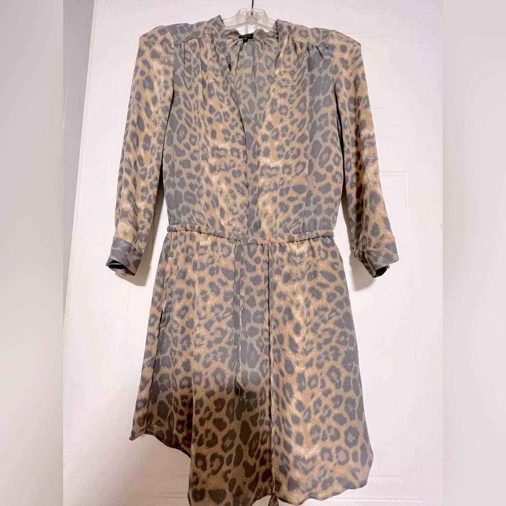 Aritzia Babaton Silk Animal Print Mini Dress